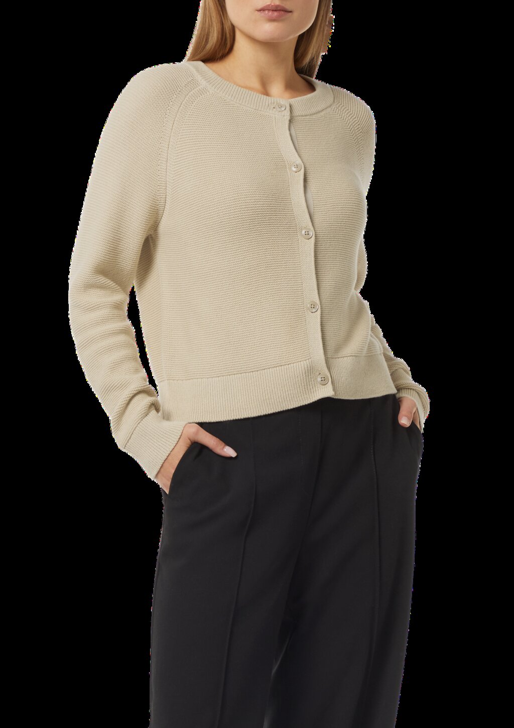 Kurze Strickjacke mit Raglanärmeln