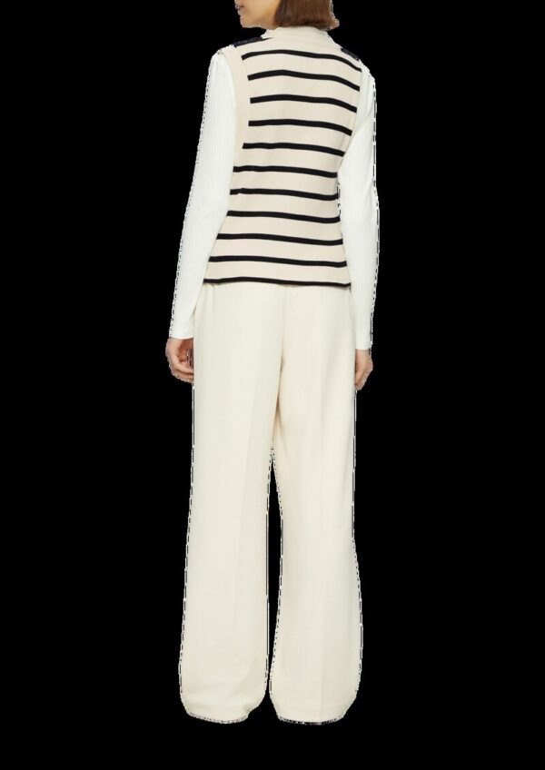 Geringelte Weste mit Rippstruktur und Knopfleiste