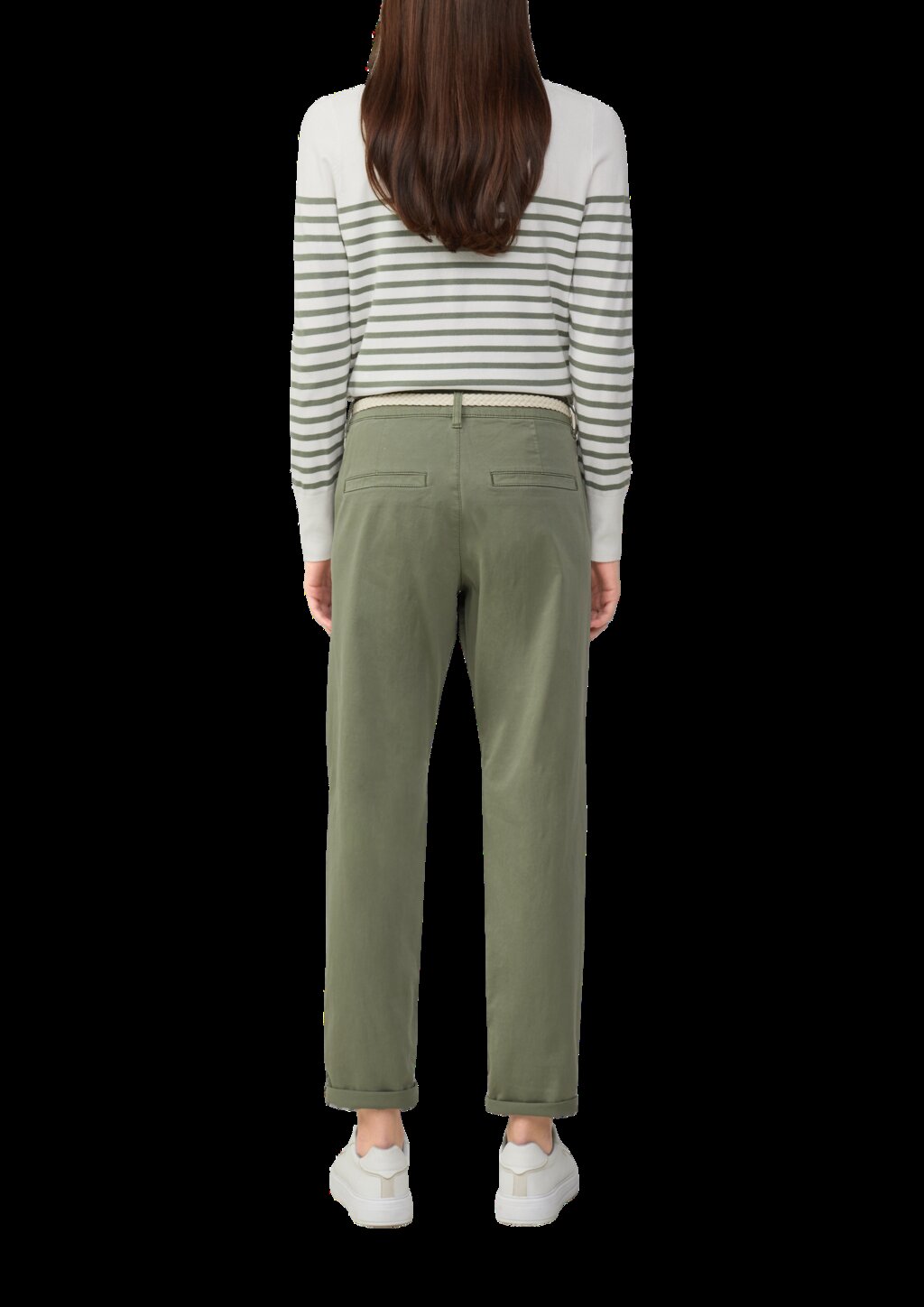 Chino mit geflochtenem Gürtel und Garment Dye