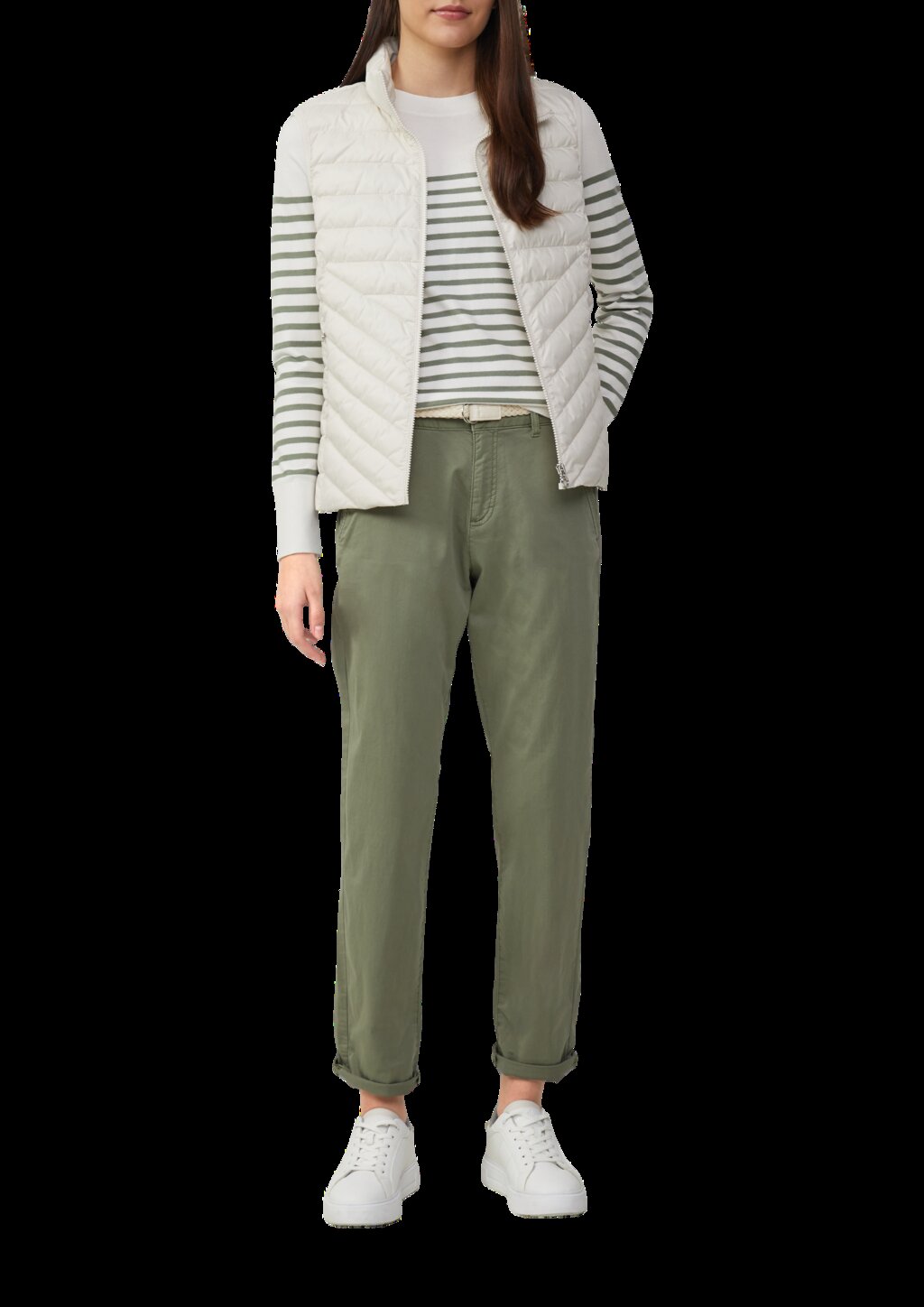 Chino mit geflochtenem Gürtel und Garment Dye