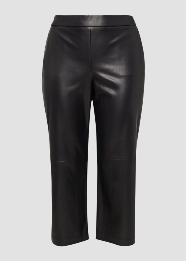 Culotte aus Lederimitat mit Nahtdetails