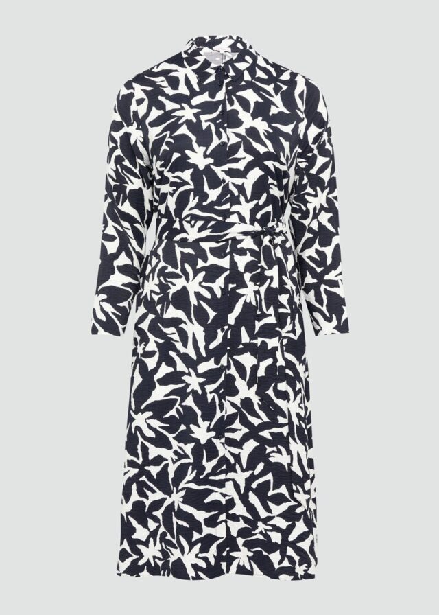 Midi-Kleid aus Viskose mit Eingrifftaschen