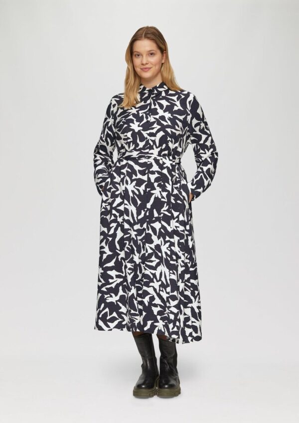 Midi-Kleid aus Viskose mit Eingrifftaschen