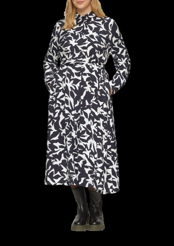 Midi-Kleid aus Viskose mit Eingrifftaschen