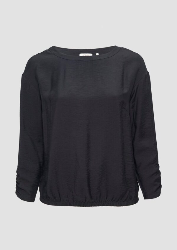 Viskose-Bluse mit elastischem Saum