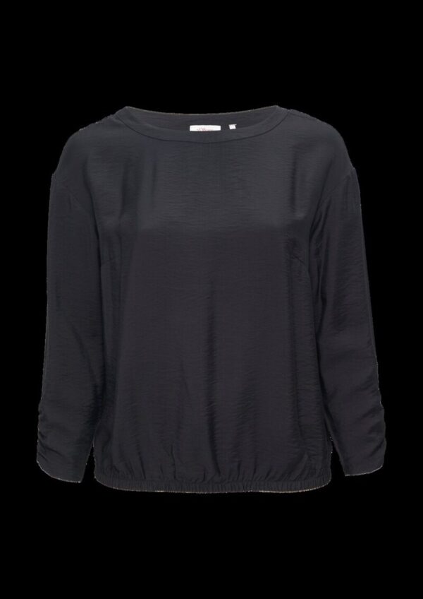 Viskose-Bluse mit elastischem Saum