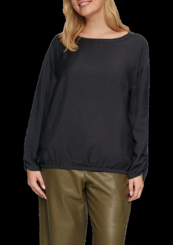 Viskose-Bluse mit elastischem Saum