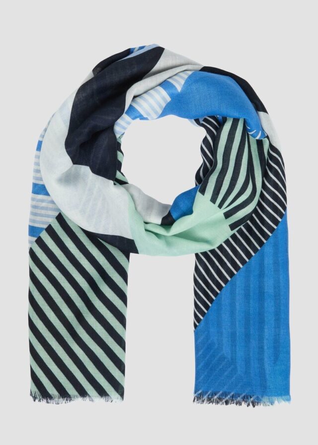 Feines Tuch aus recyceltem Polyester mit modischem Artwork-Print