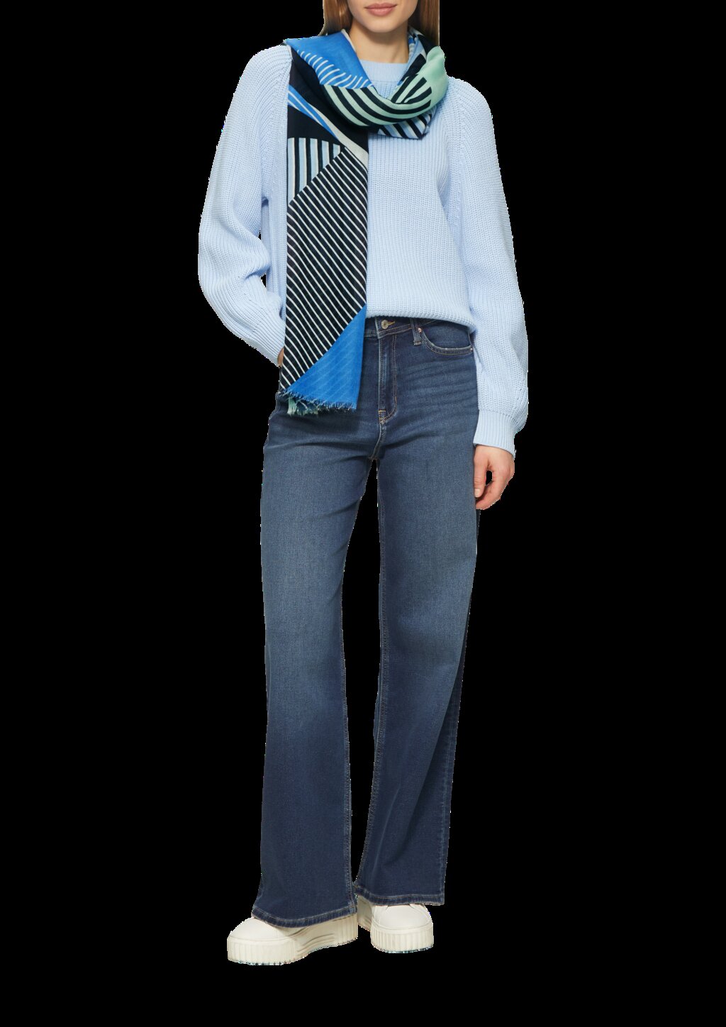 Feines Tuch aus recyceltem Polyester mit modischem Artwork-Print