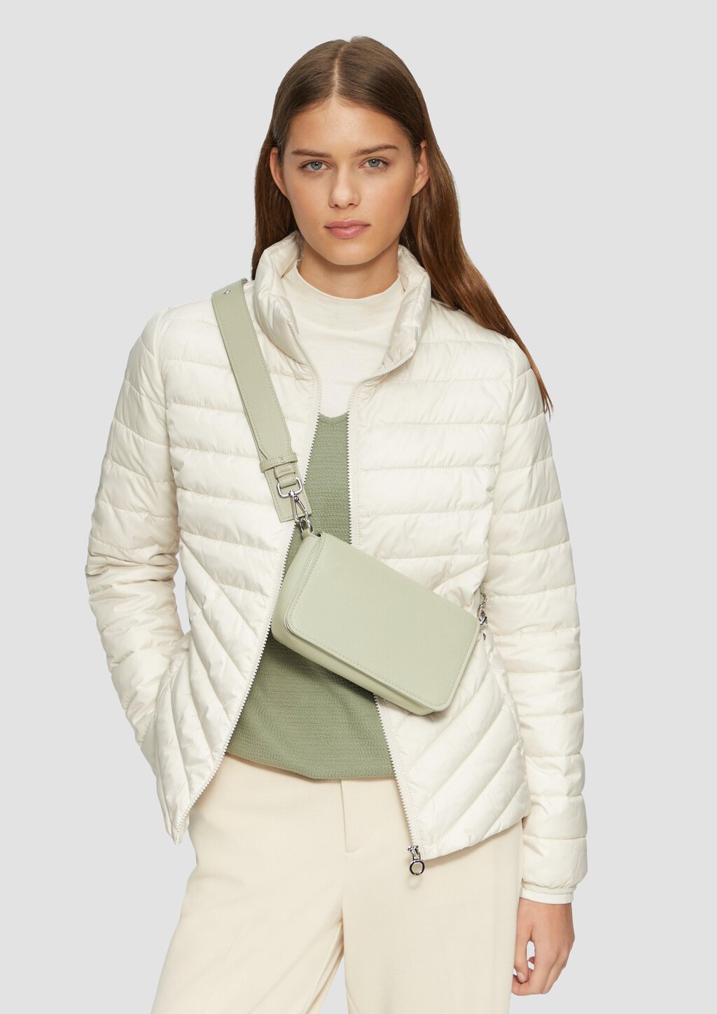 Crossbody-Bag aus Lederimitat mit Logo-Schultergurt