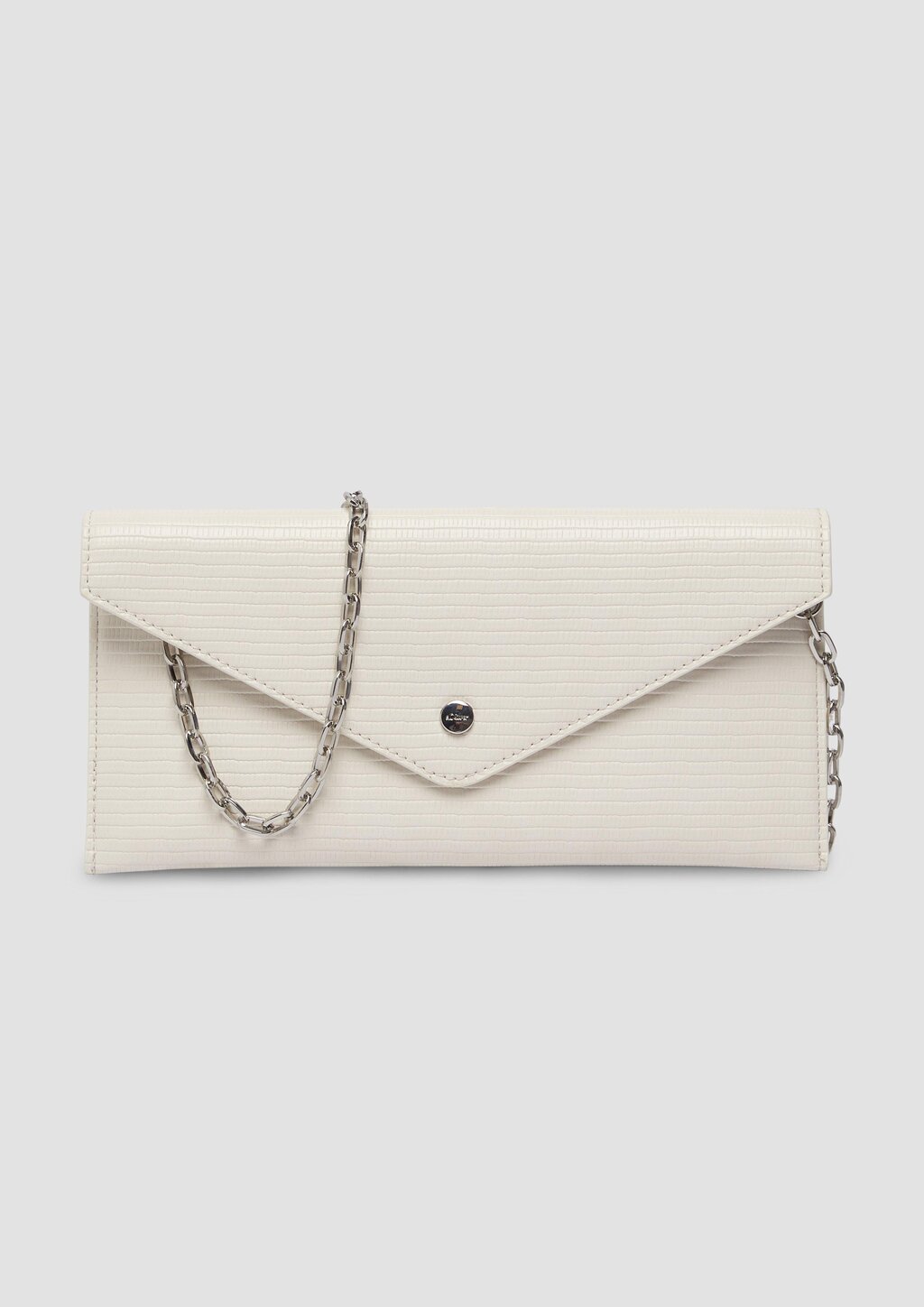 Elegante Clutch mit Kettenriemen und Überschlag mit Magnetknopf