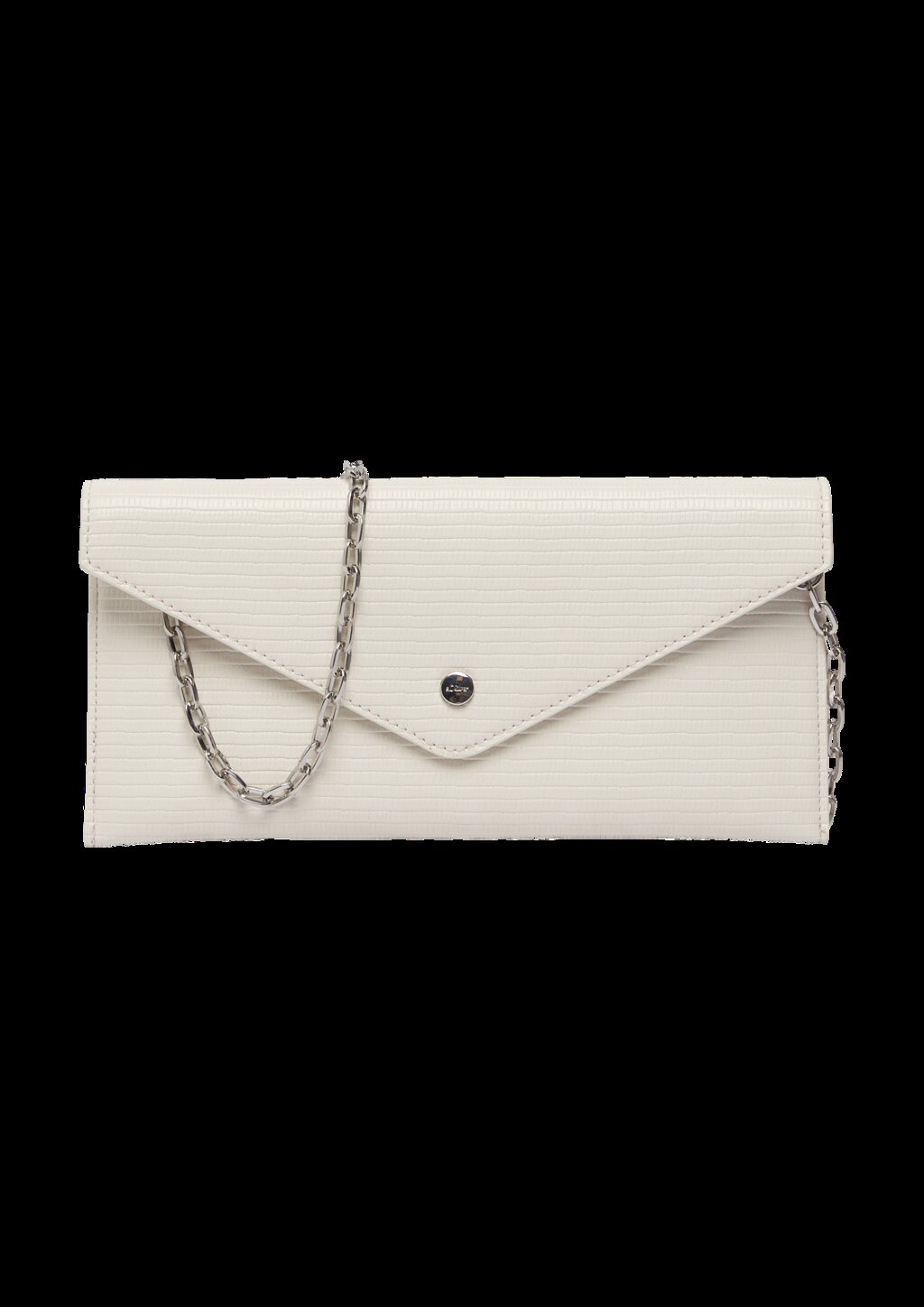 Elegante Clutch mit Kettenriemen und Überschlag mit Magnetknopf