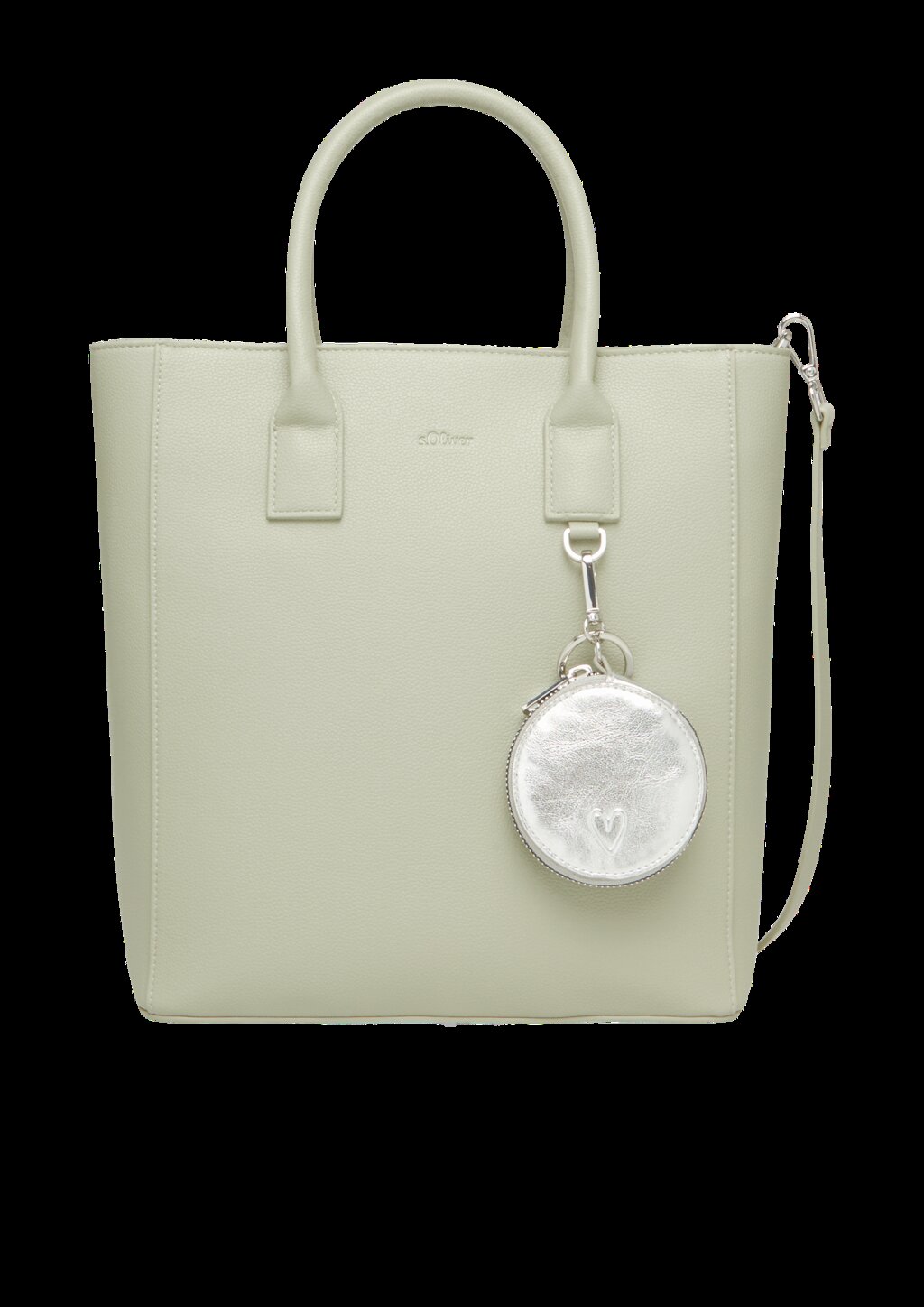 Shopper aus Lederimitat mit Flaschenhalter und Logo