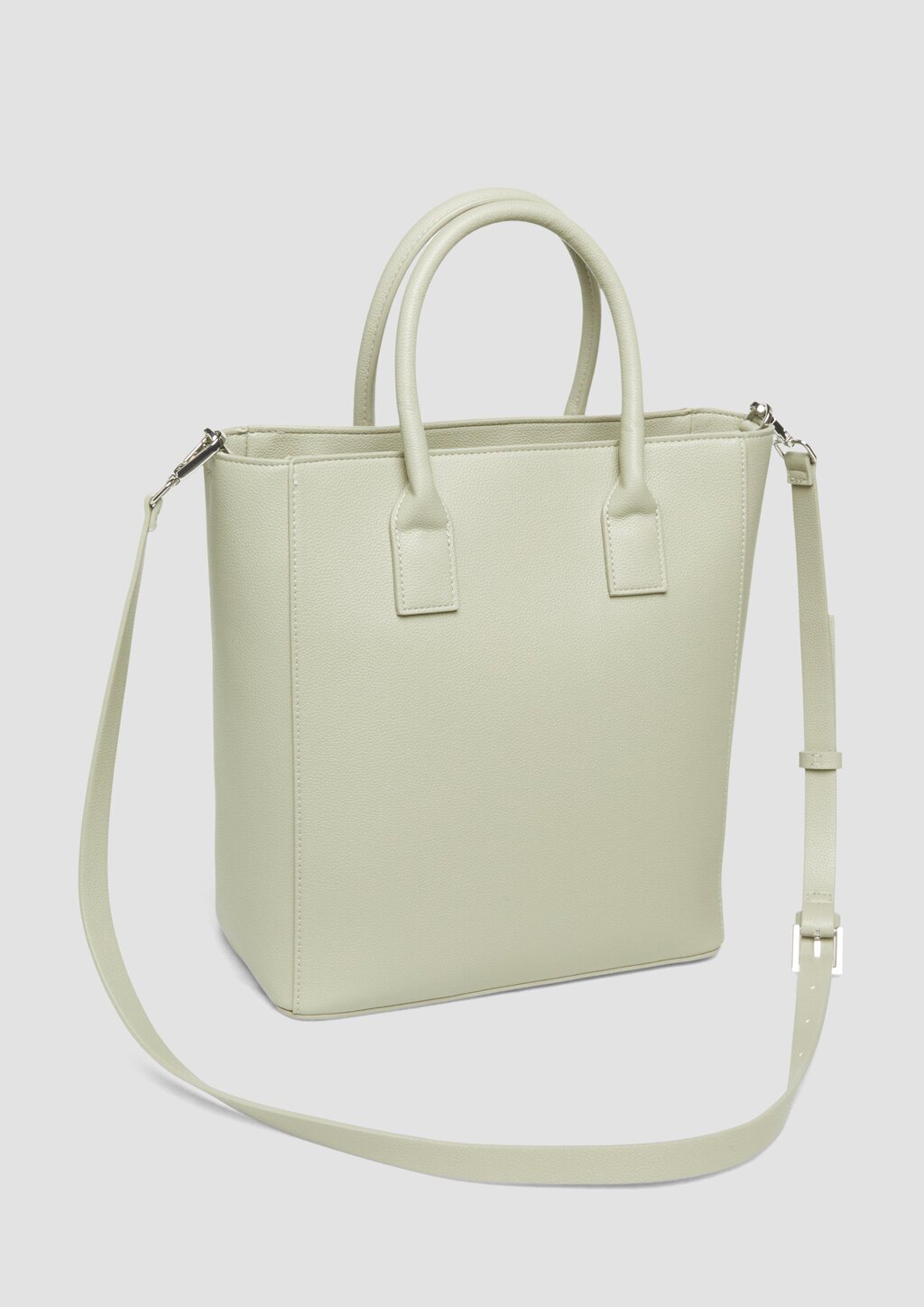 Shopper aus Lederimitat mit Flaschenhalter und Logo