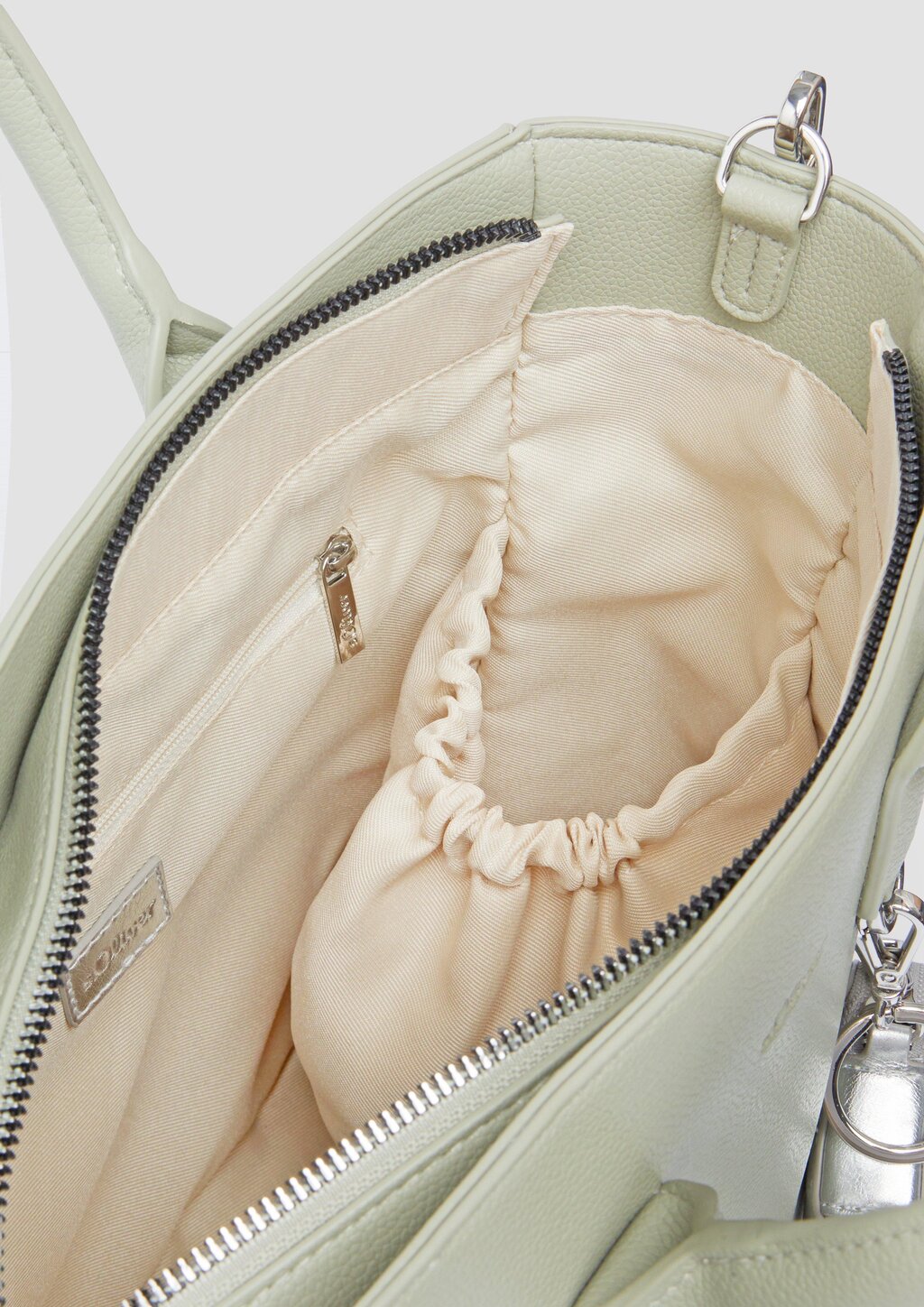 Shopper aus Lederimitat mit Flaschenhalter und Logo