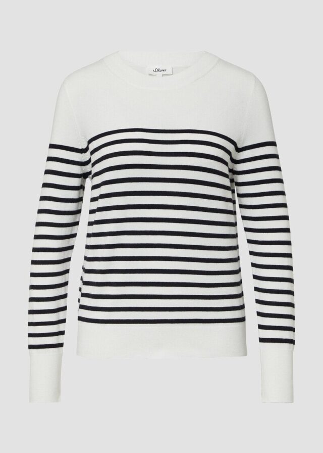 Gestreifter Pullover aus Viskosemix