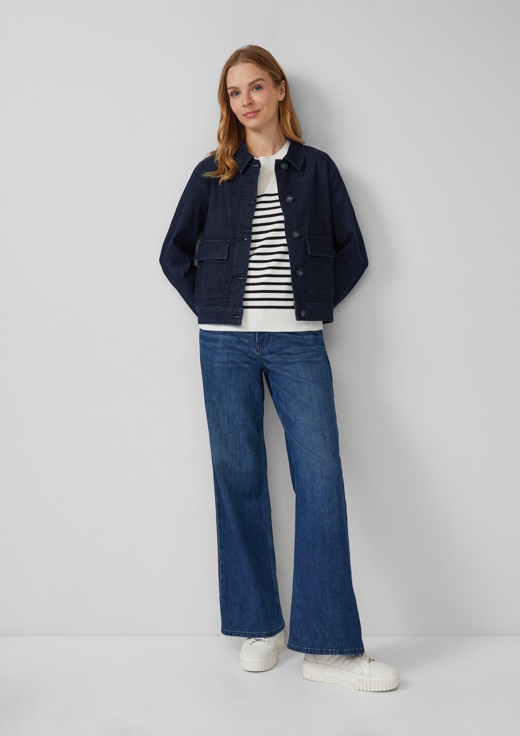 Gestreifter Pullover aus Viskosemix