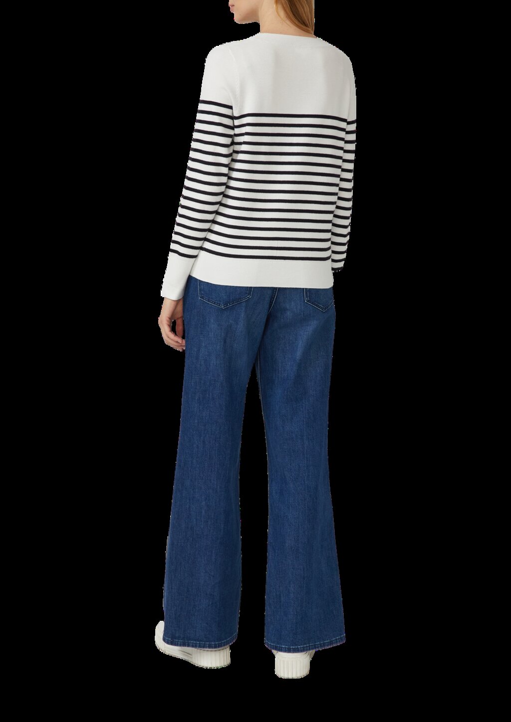 Gestreifter Pullover aus Viskosemix