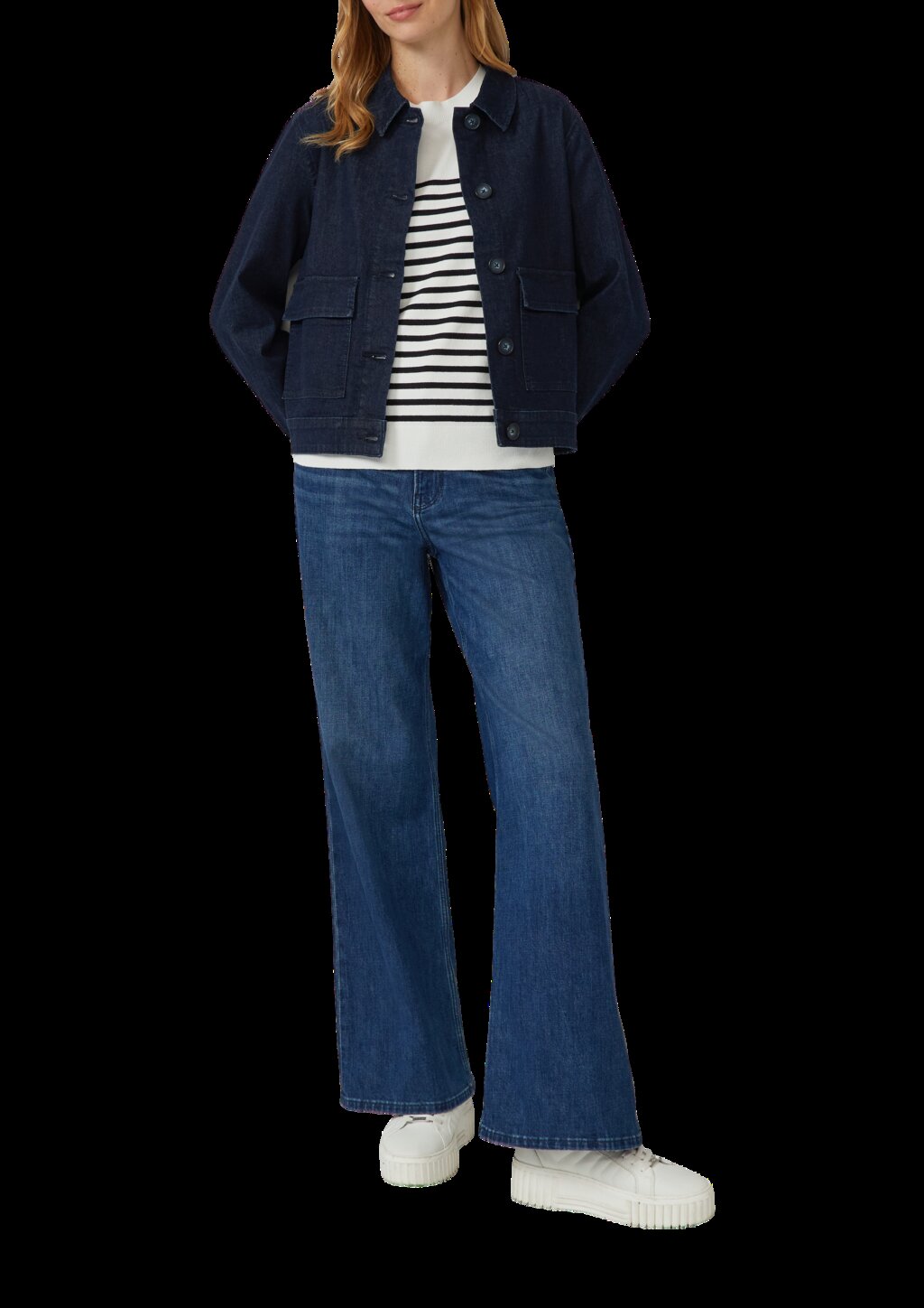 Gestreifter Pullover aus Viskosemix