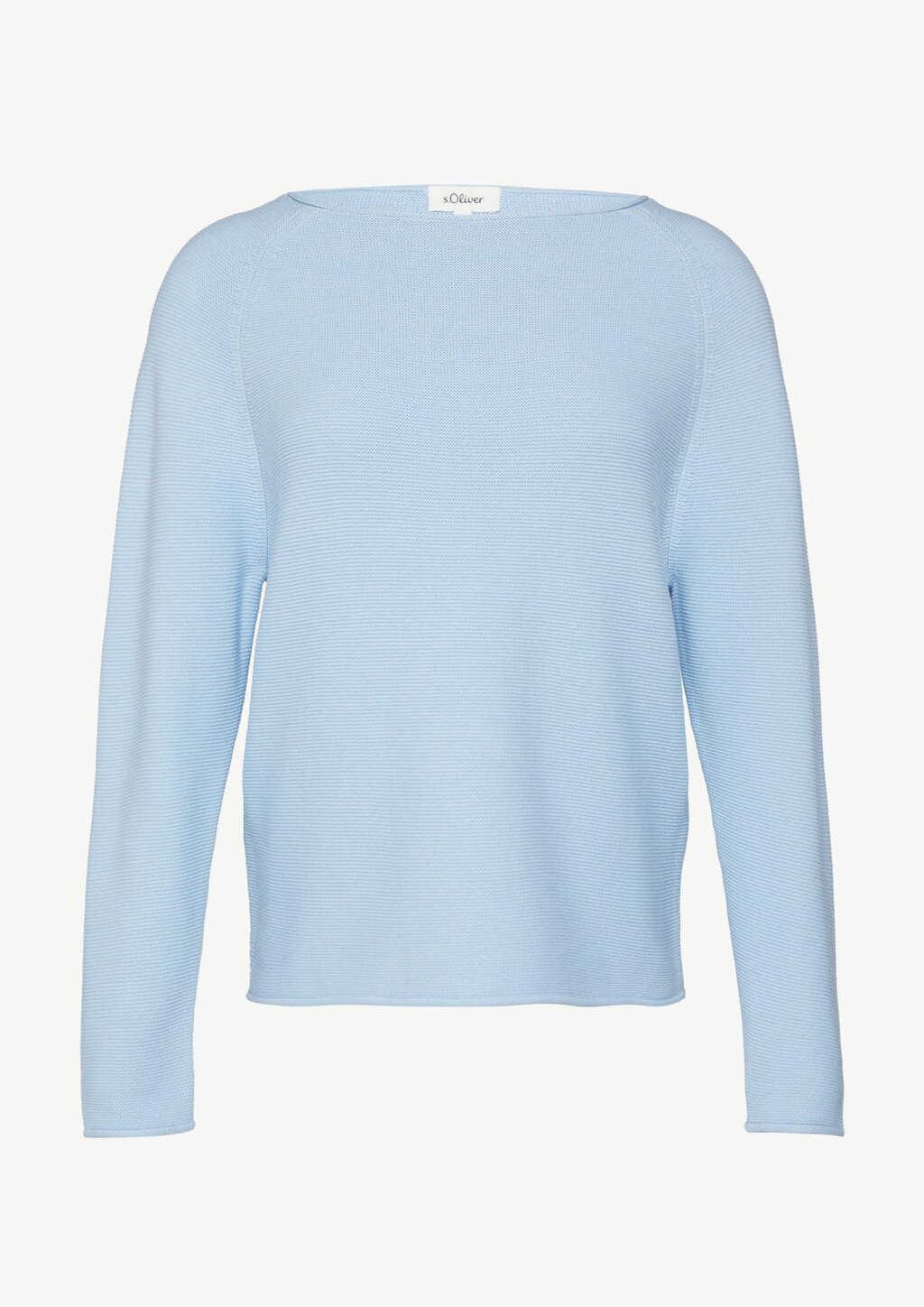 Strickpullover mit U-Boot-Ausschnitt und Rollsaum