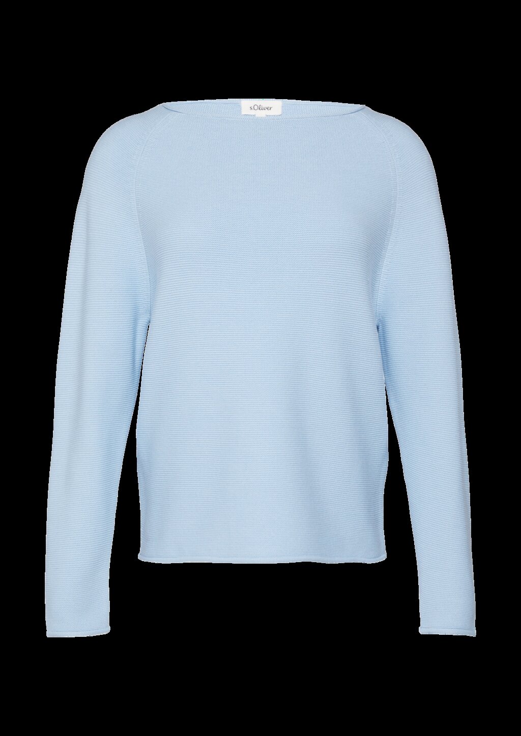 Strickpullover mit U-Boot-Ausschnitt und Rollsaum