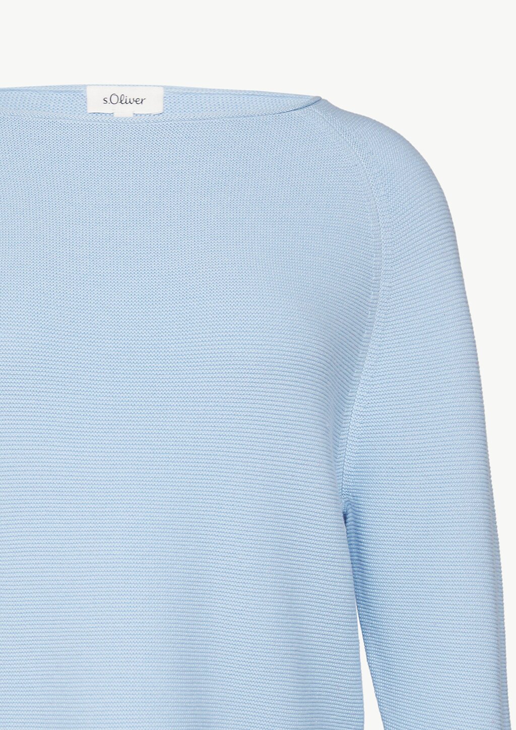 Strickpullover mit U-Boot-Ausschnitt und Rollsaum