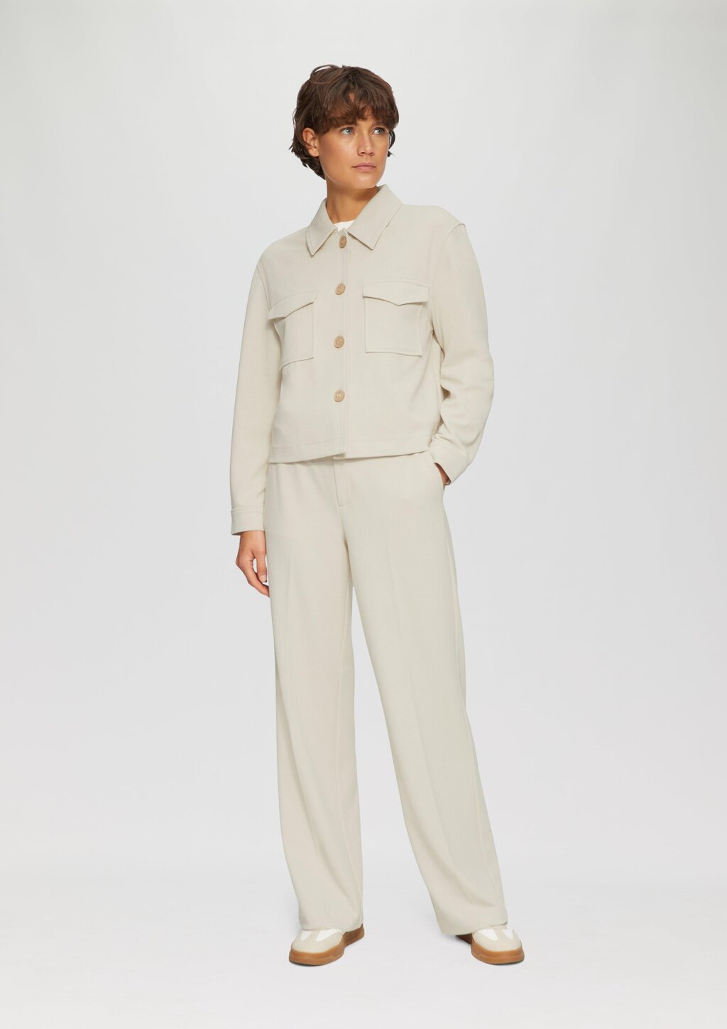 Wide-Leg-Hose aus Struktur-Jersey