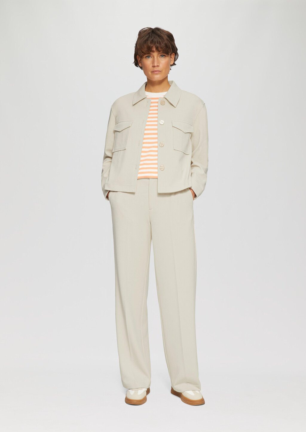 Wide-Leg-Hose aus Struktur-Jersey