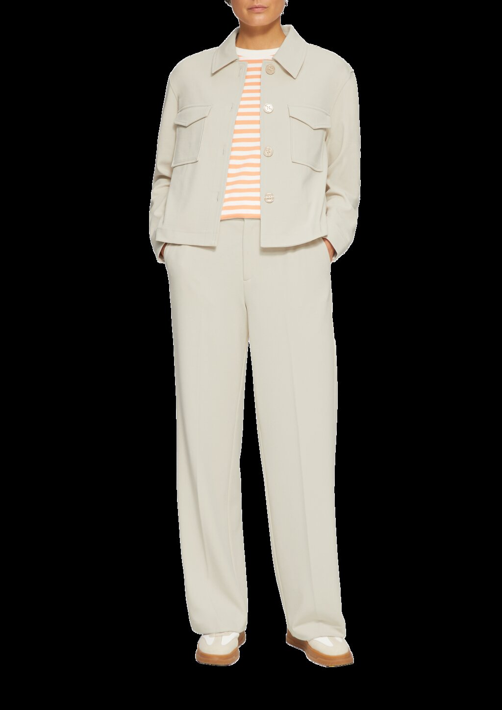 Wide-Leg-Hose aus Struktur-Jersey