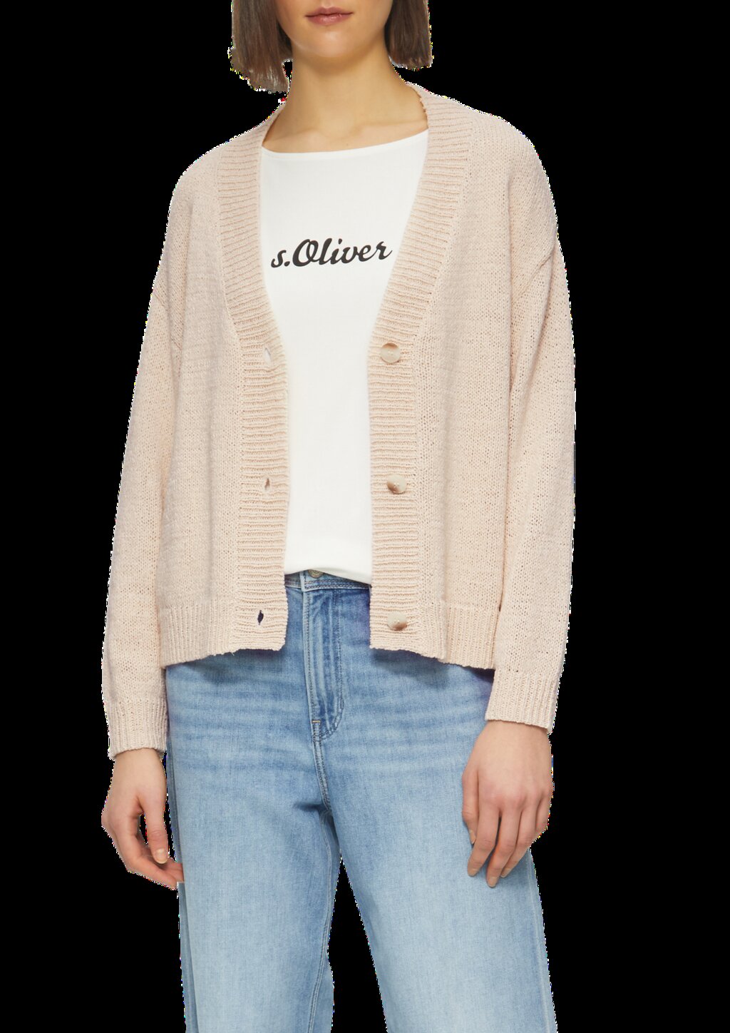 Strickjacke aus Bändchengarn im Relaxed Fit