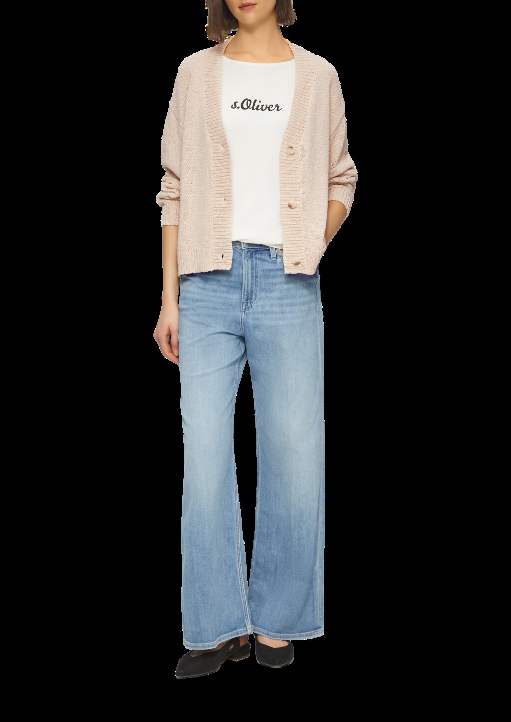 Strickjacke aus Bändchengarn im Relaxed Fit