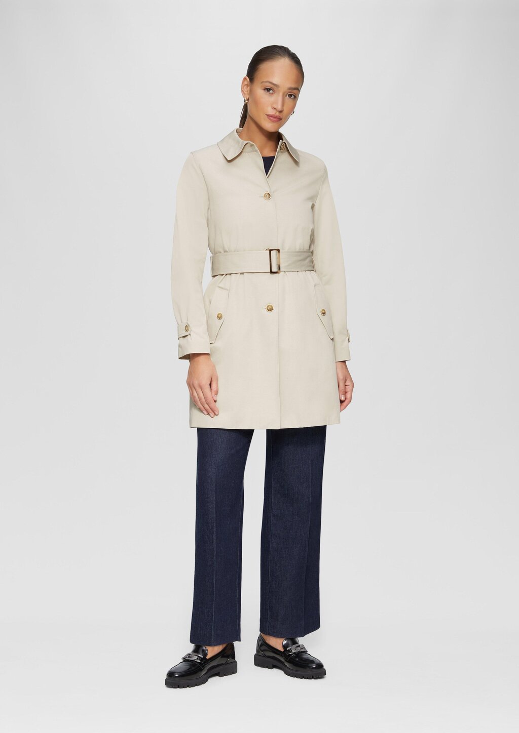 Leicht gefütterter Mantel im Trench-Stil