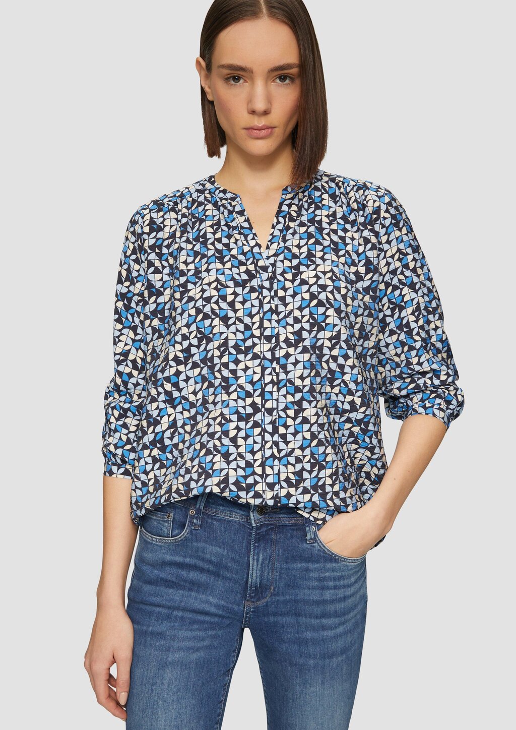 Strukturierte Bluse aus Viskosemix