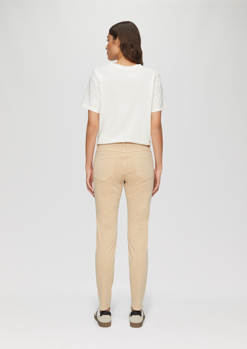 Gewaschene Hose im Slim Fit aus Baumwollsatin