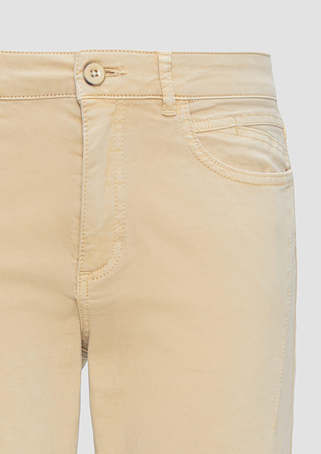 Gewaschene Hose im Slim Fit aus Baumwollsatin