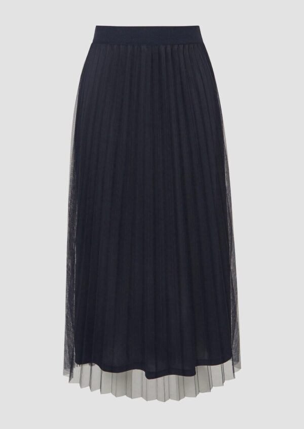 Eleganter Midirock aus plissiertem Mesh