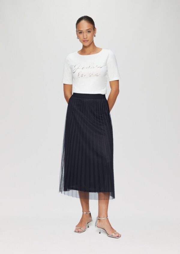 Eleganter Midirock aus plissiertem Mesh