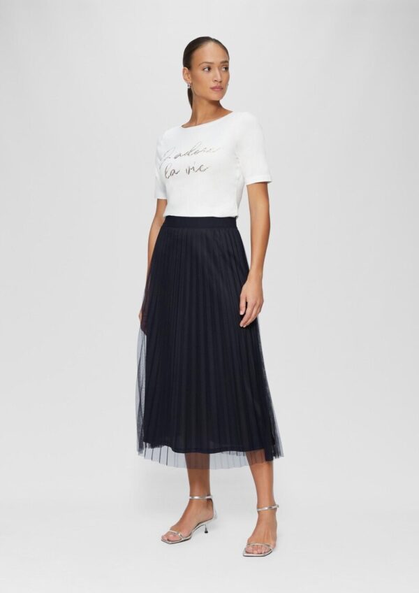 Eleganter Midirock aus plissiertem Mesh