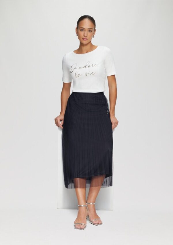 Eleganter Midirock aus plissiertem Mesh