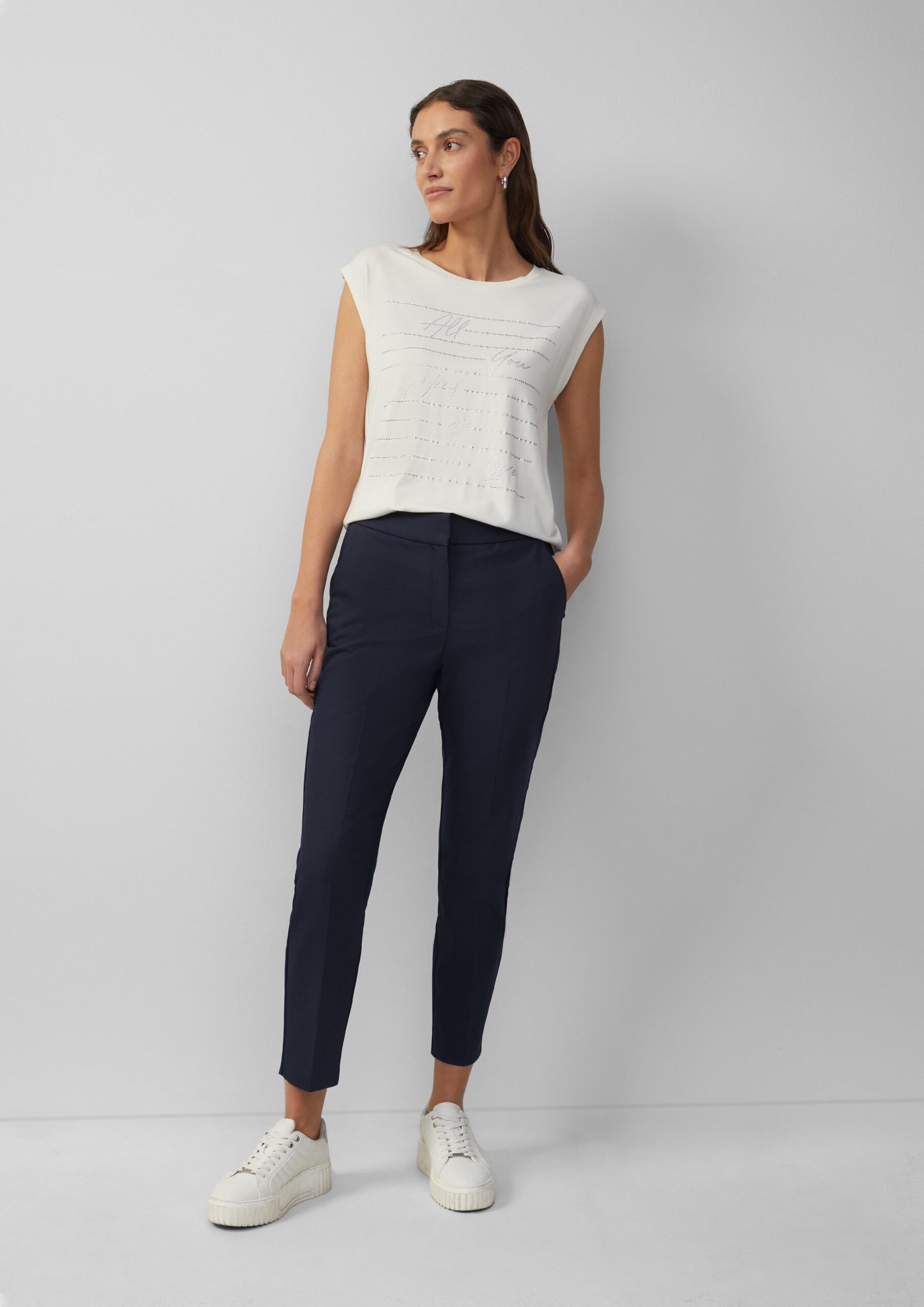 Cigarette-Pants im Slim Fit mit elastischem Bund