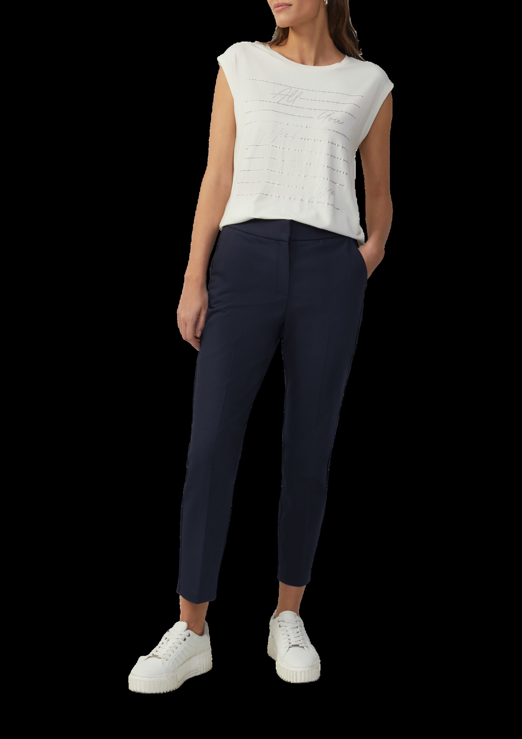 Cigarette-Pants im Slim Fit mit elastischem Bund