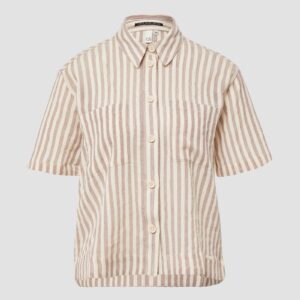 Baumwollbluse mit aufgesetzten Taschen