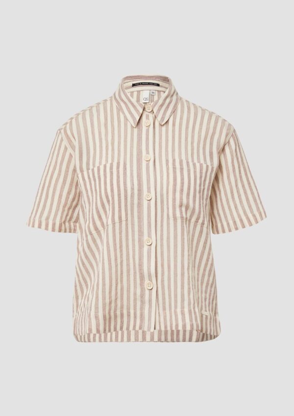 Baumwollbluse mit aufgesetzten Taschen