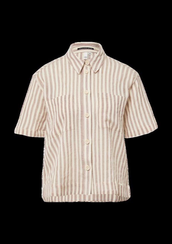 Baumwollbluse mit aufgesetzten Taschen