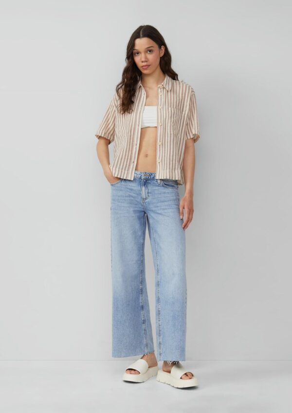 Baumwollbluse mit aufgesetzten Taschen