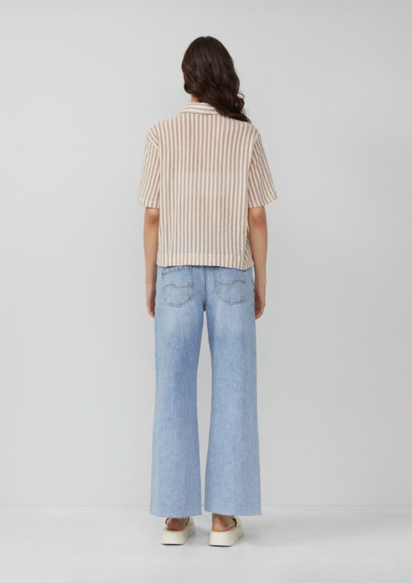 Baumwollbluse mit aufgesetzten Taschen