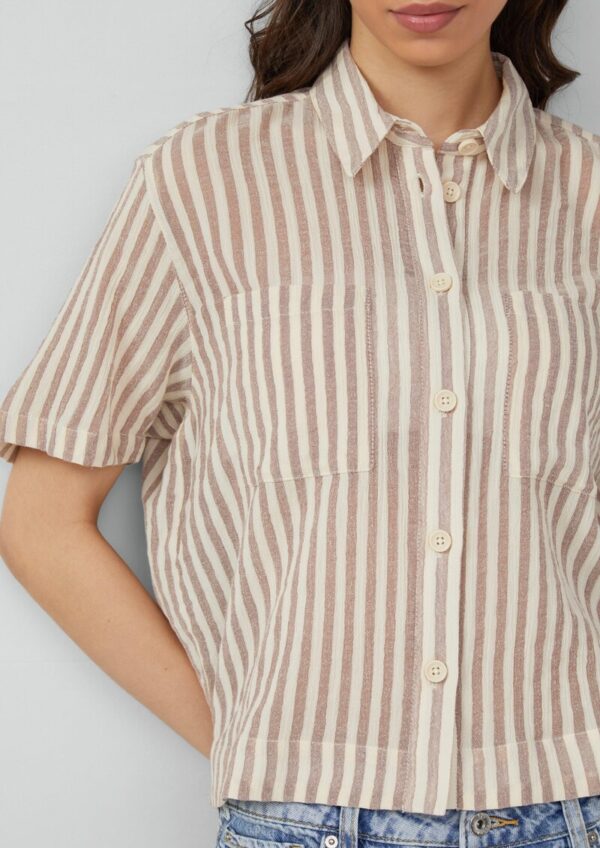 Baumwollbluse mit aufgesetzten Taschen