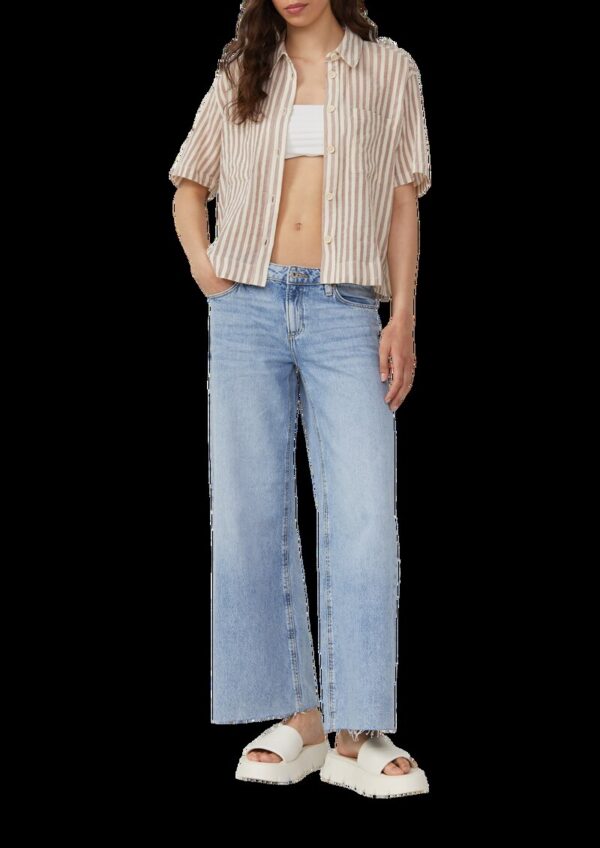 Baumwollbluse mit aufgesetzten Taschen