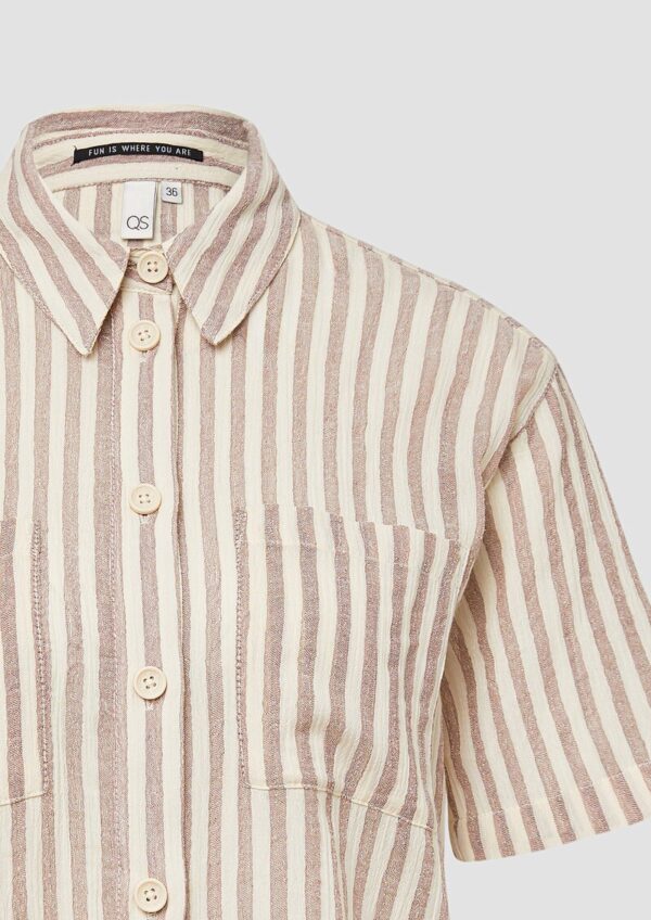 Baumwollbluse mit aufgesetzten Taschen