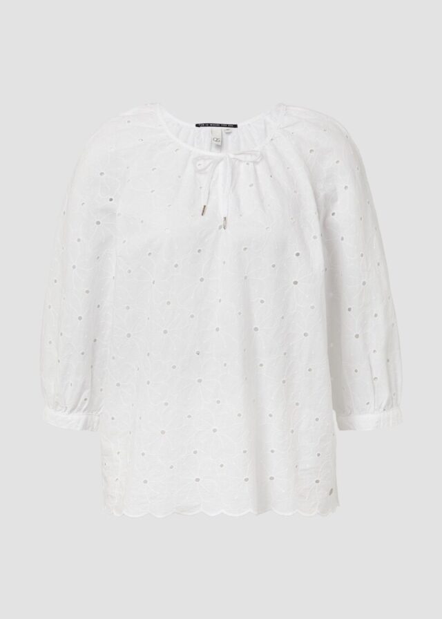 Bluse mit Lochstickerei